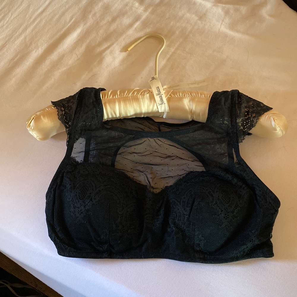 Gilligan & O’Malley cap sleeve lace bralette - Medium